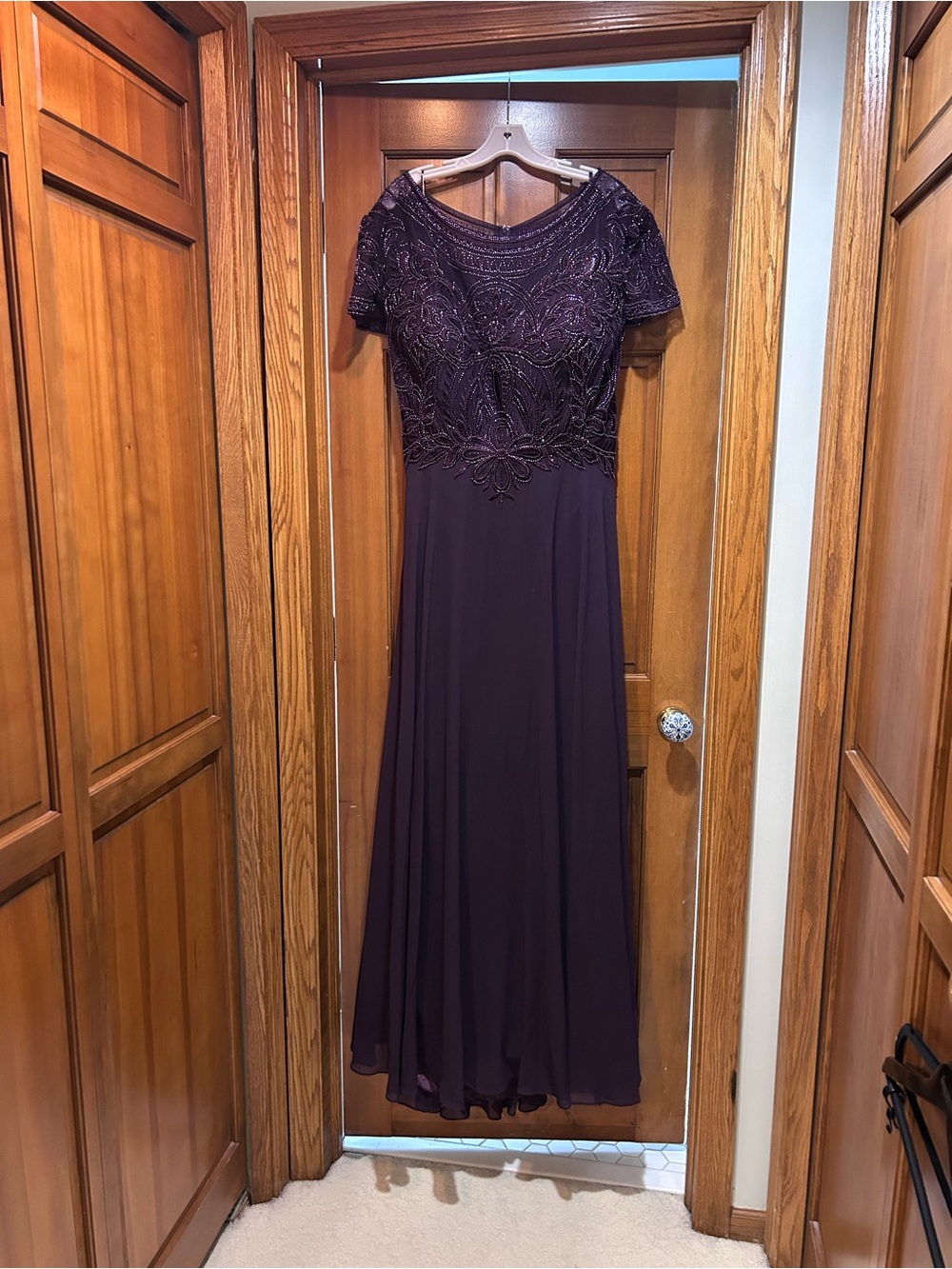 Stunning Plum Beaded Formal Dress - Picture 2 of 7